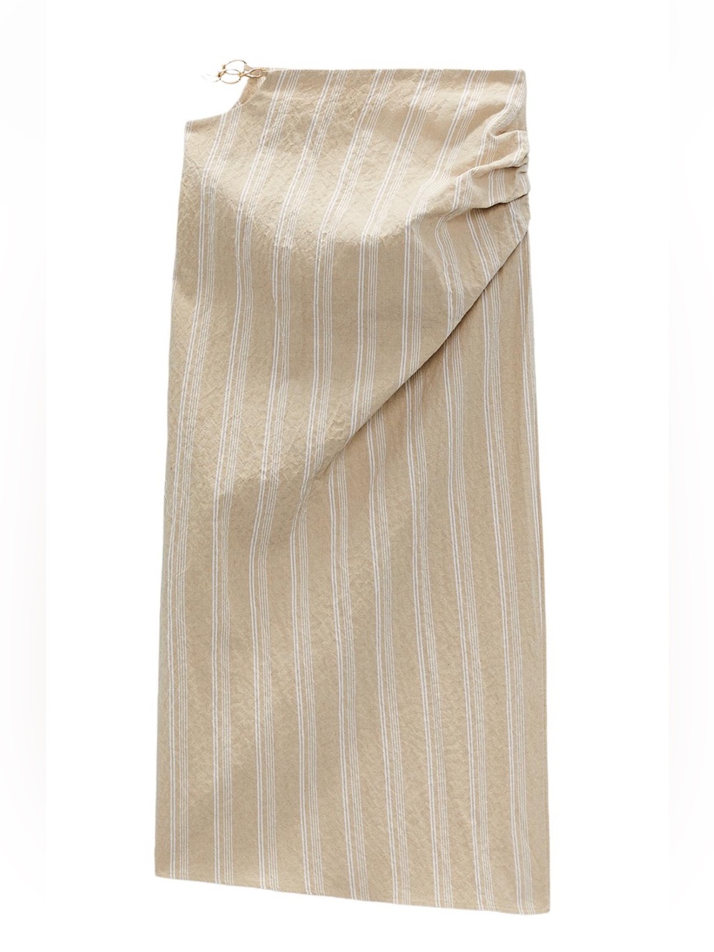 ZARA high rise draped striped skirt with metal applique